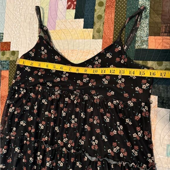 Sky & Sparrow black floral print mini dress Size Medium - Picture 6 of 9
